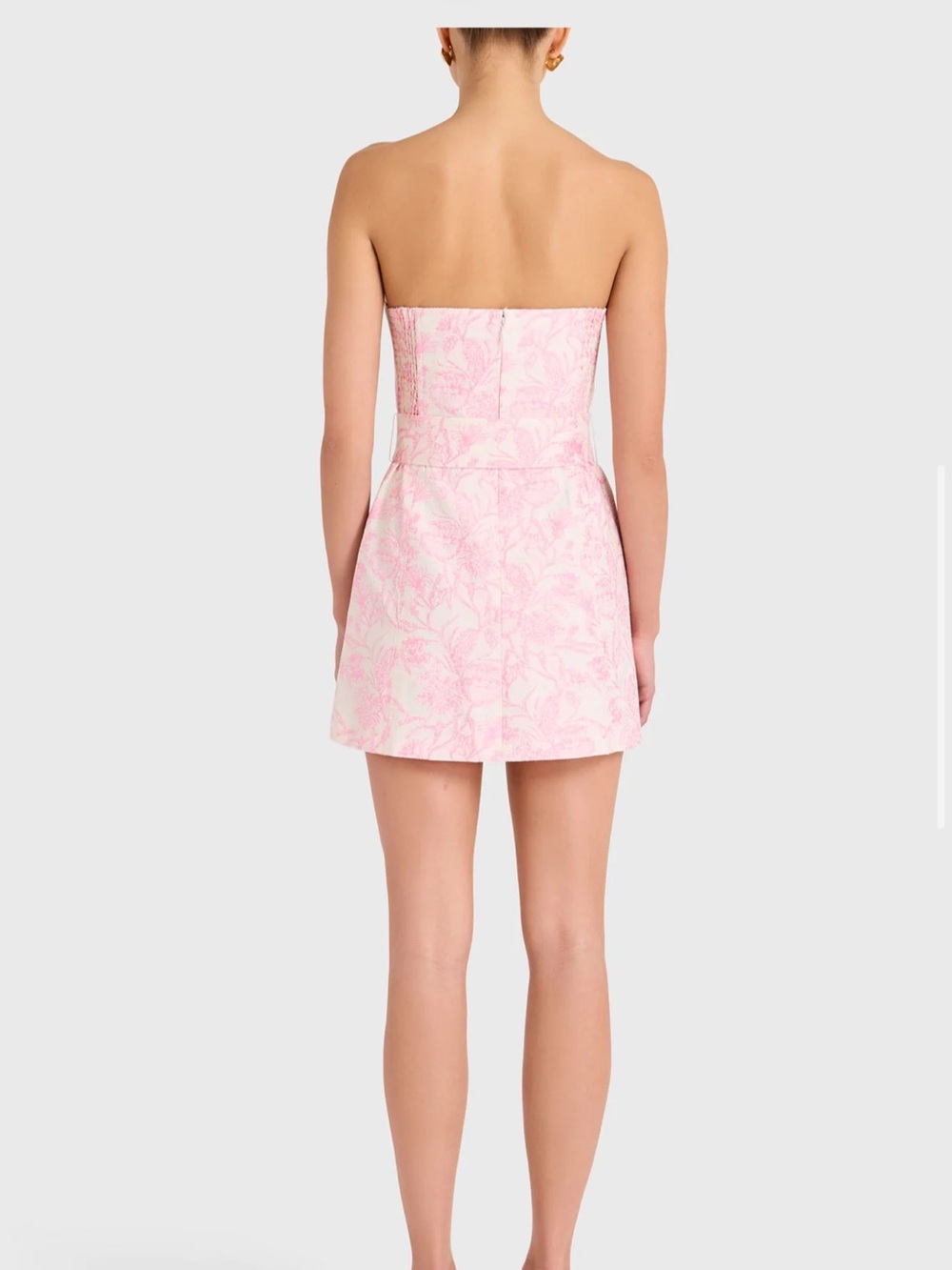 NWT Amanda Uprichard Fae Toile Brocade Mini Dress Shocking Pink XS - Picture 2 of 7